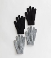 New Look 2 Pack Black and Grey Smart Gloves